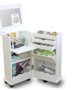Compact Vanity with Storage | Foldable Makeup Desk for Small Apartments